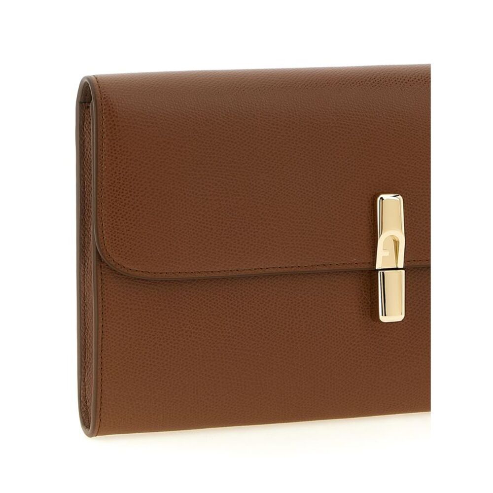 Furla Brown Calfskin Clutch Women's Bag - Picture 3 of 4